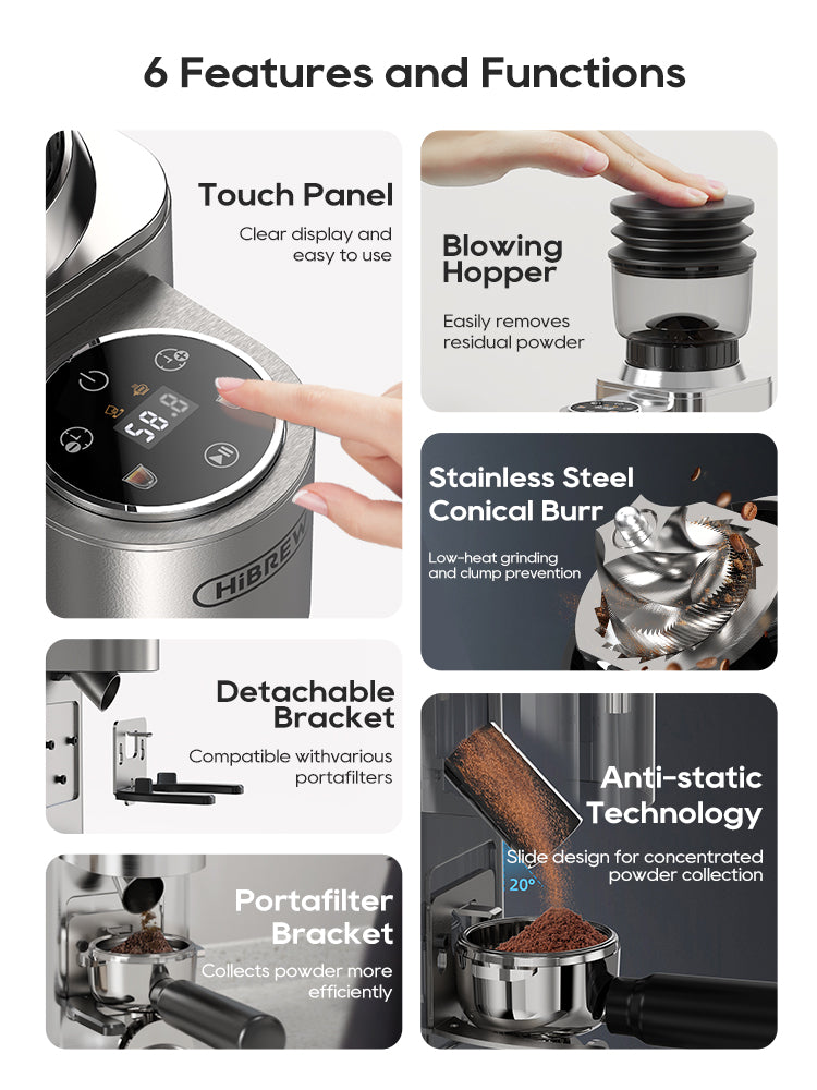 HiBREW G7 Electric Coffee Grinder with 48 Gears - Gallery View 3