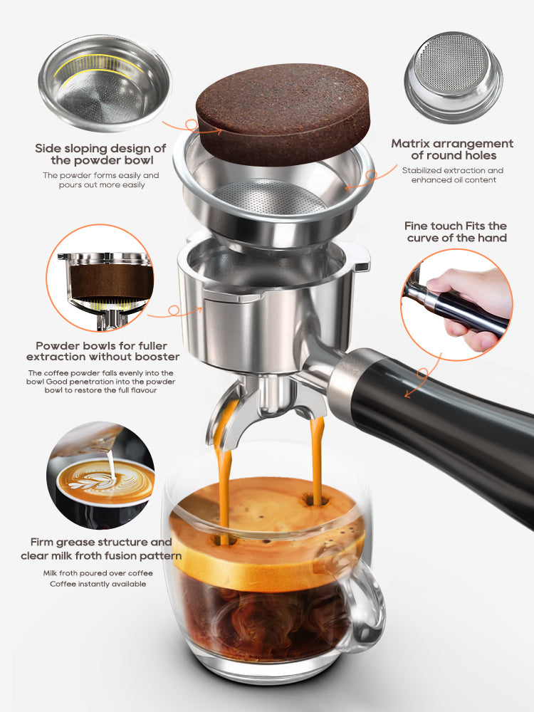 HIBREW H10A 58mm Espresso Machine, Black Stainless Black - Gallery View 4